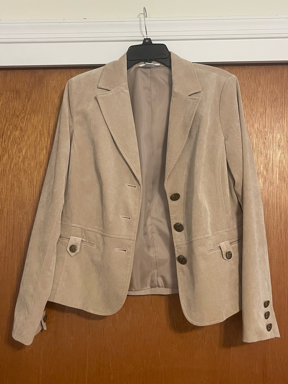 dressbarn Taupe Suede Women's Blazer Jacket - Picture 1 of 6